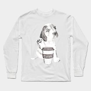 Spaniel With Cup Of Coffee Long Sleeve T-Shirt